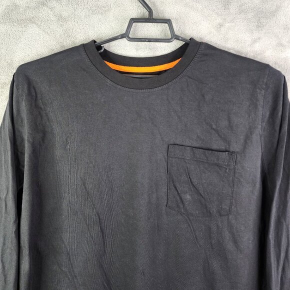 Mens Black Pocket Shirt Long Sleeve Large And In Charge Crew Neck Size 2XL - Picture 4 of 10